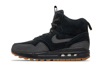 Nike Air Max 1 Mid Sneakerboot Black/Black-Gum Medium Brown (Women's)