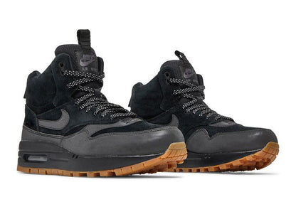 Nike Air Max 1 Mid Sneakerboot Black/Black-Gum Medium Brown (Women's)